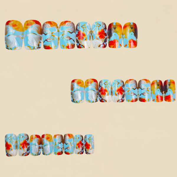 12 Sizes-24 Pcs Press On Nails Y1416