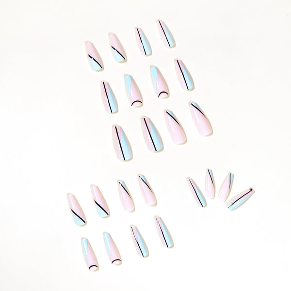 12 Sizes-24 Pcs Press On Nails JP1117