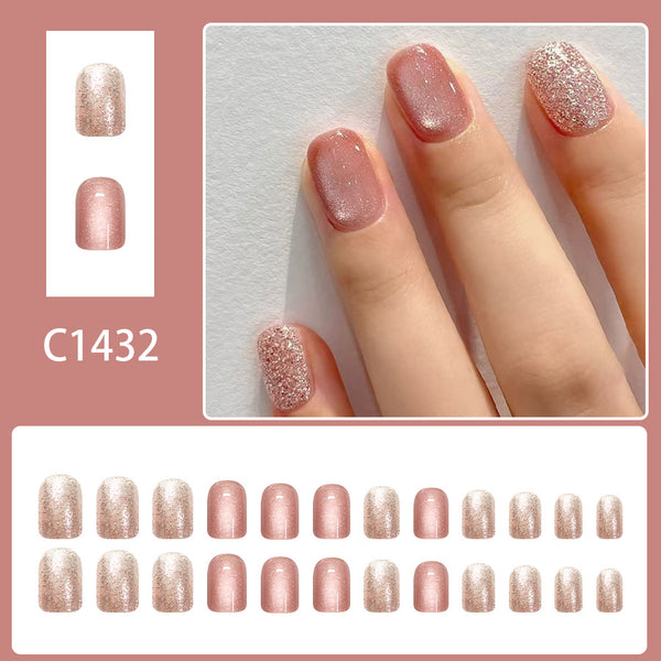 12 Sizes-24 Pcs Press On Nails C1432