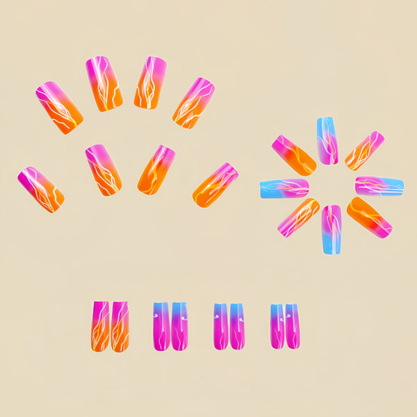 12 Sizes-24 Pcs Press On Nails Y621