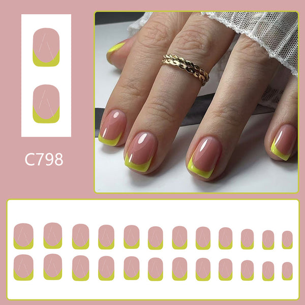 12 Sizes-24 Pcs Press On Nails C798
