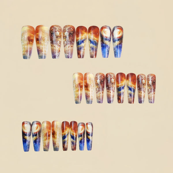 12 Sizes-24 Pcs Press On Nails Y1383