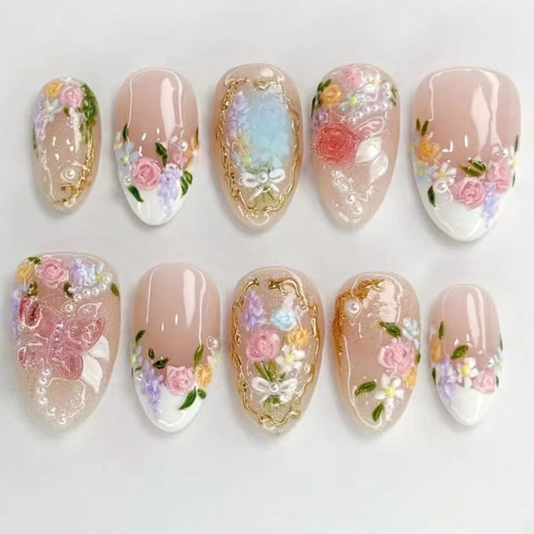 12 Sizes-24 Pcs Press On Nails Z1126