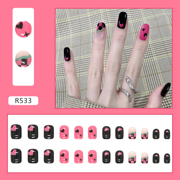 12 Sizes-24 Pcs Press On Nails R521