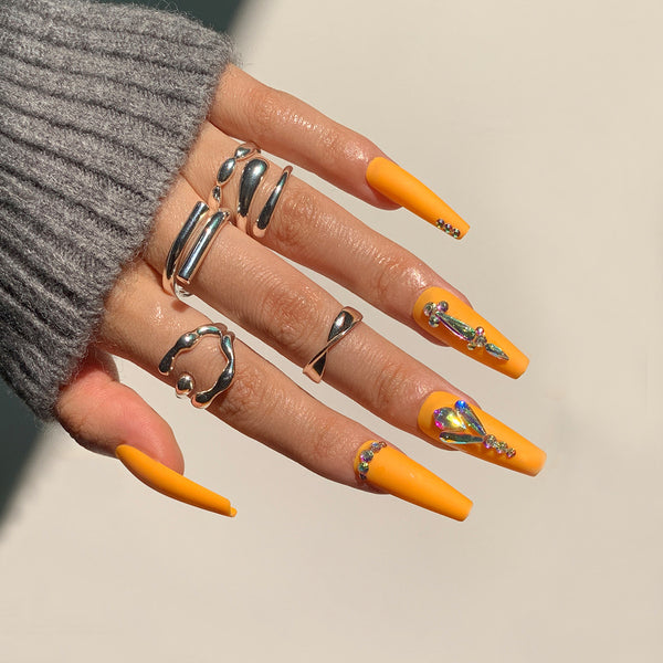 12 Sizes-24 Pcs Press On Nails JP1313