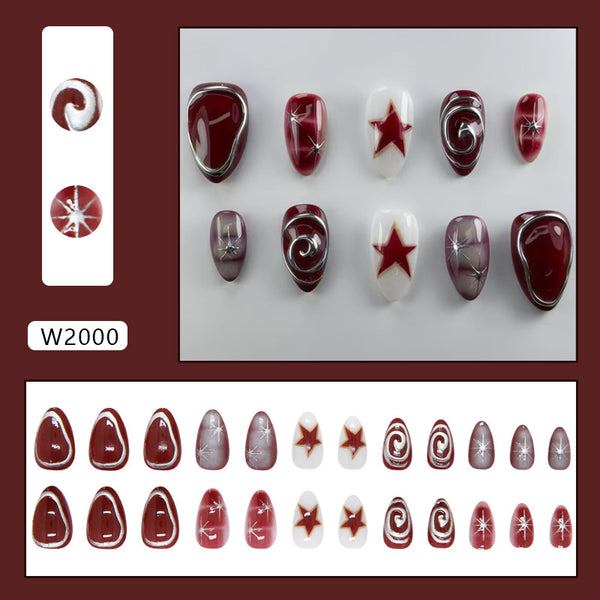 12 Sizes-24 Pcs Press On Nails W2000
