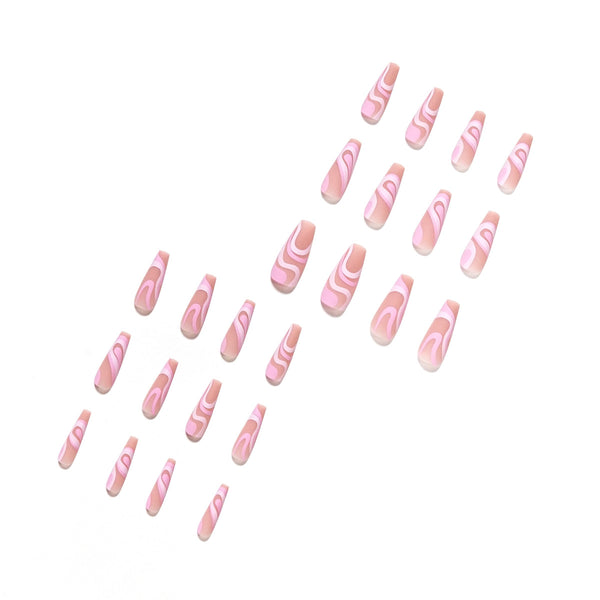 12 Sizes-24 Pcs Press On Nails JP1407