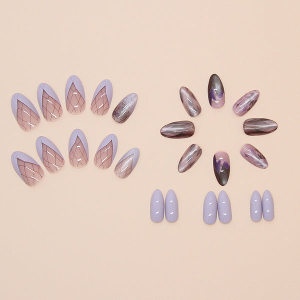 12 Sizes-24 Pcs Press On Nails W1622