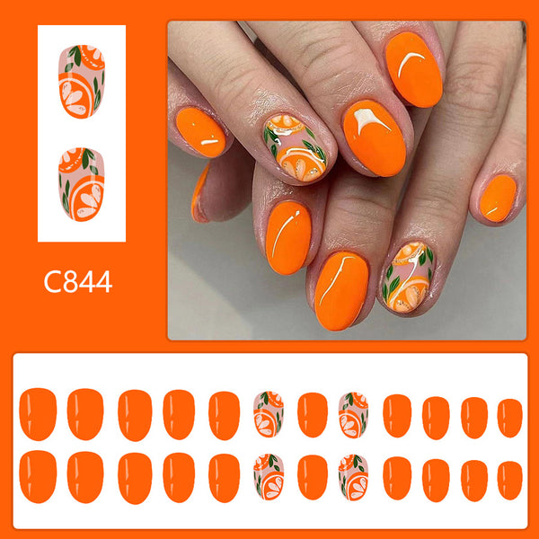 12 Sizes-24 PcsPress On Nails C844