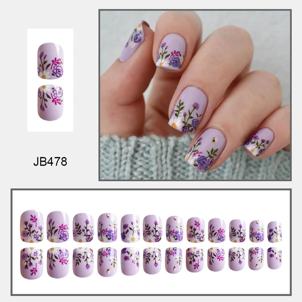 12 Sizes-24 PcsPress On Nails JB478