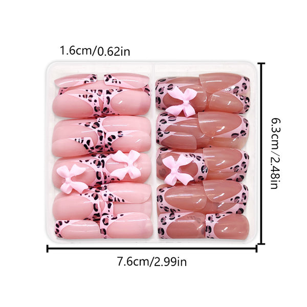 48 Pcs Press On Nails FrenchBow-1-48pcs