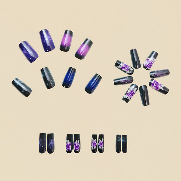 12 Sizes-24 Pcs Press On Nails Y576