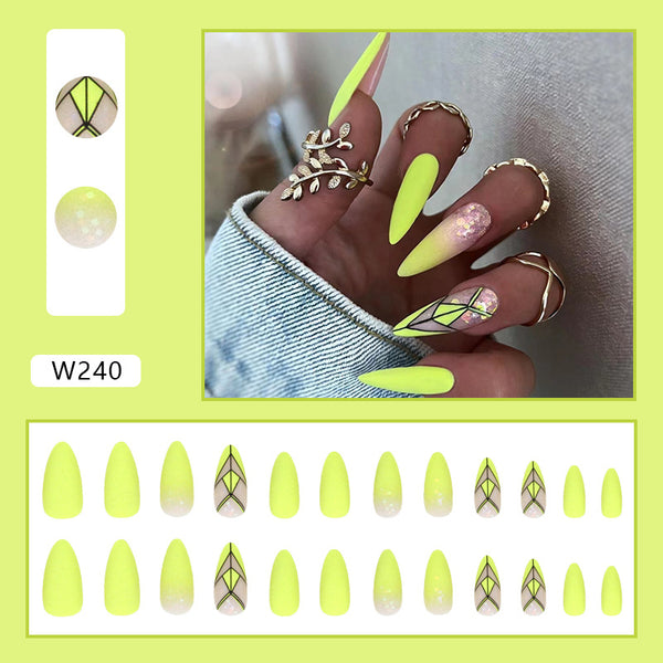 12 Sizes-24 Pcs Press On Nails W202