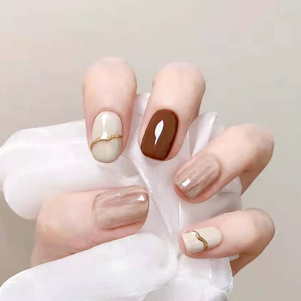12 Sizes-24 Pcs Press On Nails R314