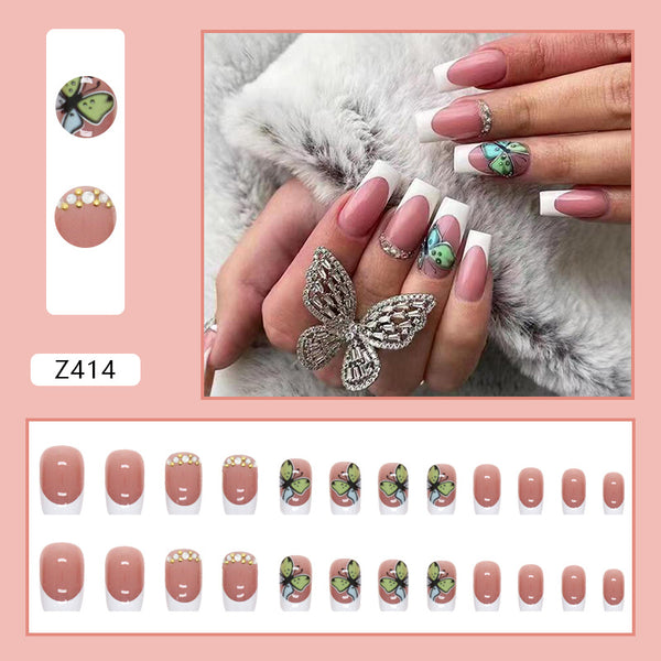 12 Sizes-24 Pcs Press On Nails Z414