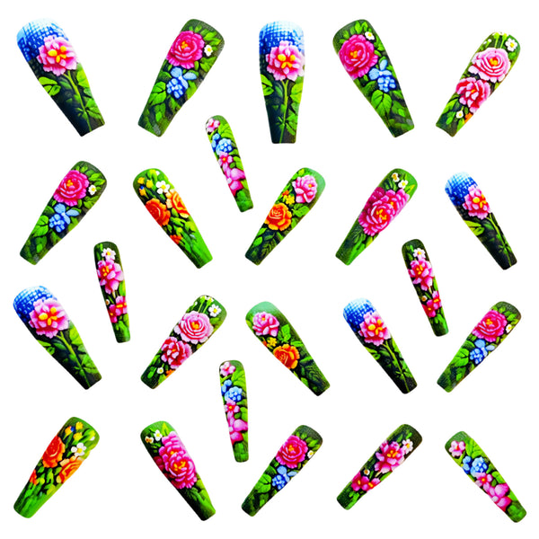 12 Sizes-24 Pcs Press On Nails Y644