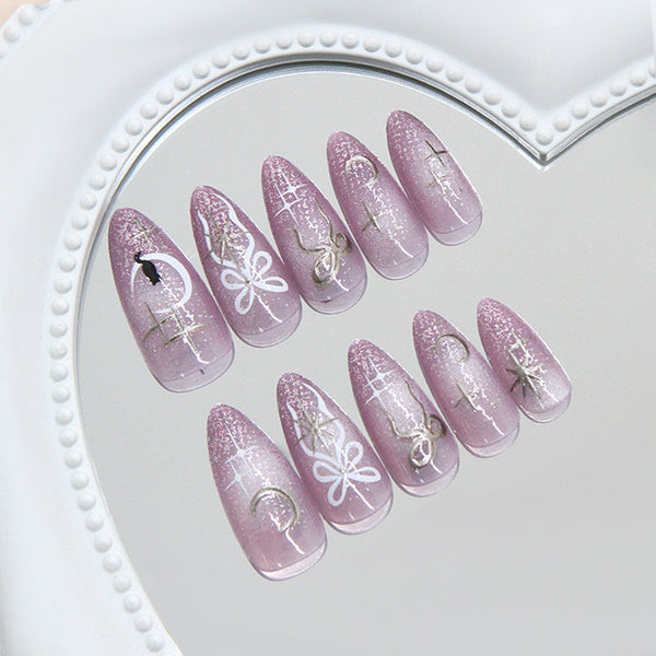 12 Sizes-24 Pcs Press On Nails W2118