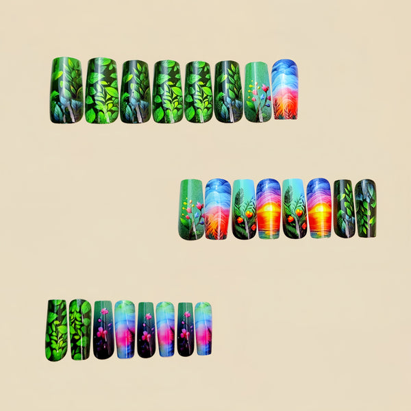 12 Sizes-24 Pcs Press On Nails Y973
