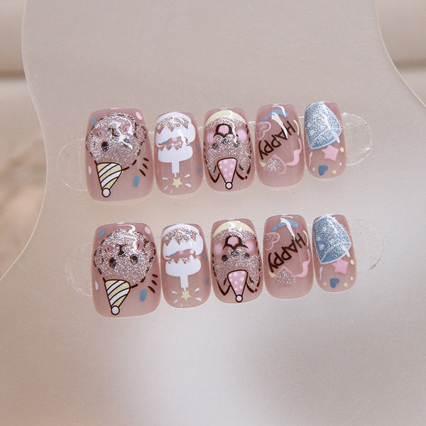 12 Sizes-24 Pcs Press On Nails MY057