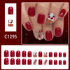 12 Sizes-24 Pcs Press On Nails C1295