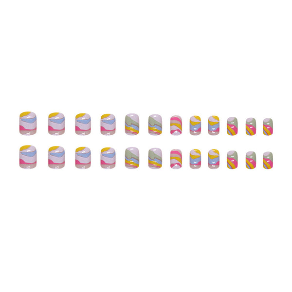 12 Sizes-24 Pcs Press On Nails W1115