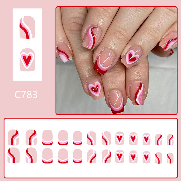 12 Sizes-24 Pcs Press On Nails C783