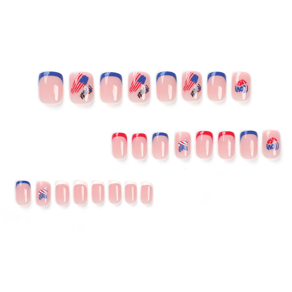 French Glossy Short Square Press on Nails