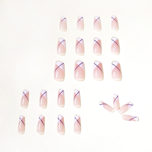 12 Sizes-24 Pcs Press On Nails JP1130