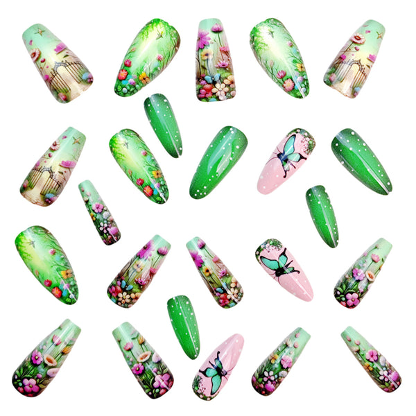 12 Sizes-24 Pcs Press On Nails Y955