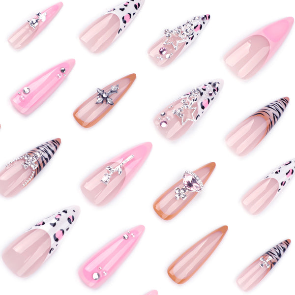 12 Sizes-24 Pcs Press On Nails JP3849