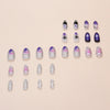 12 Sizes-24 Pcs Press On Nails W1828