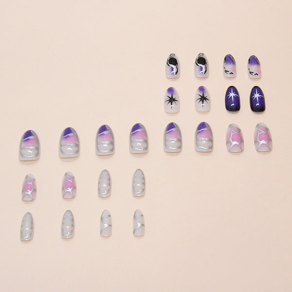 12 Sizes-24 Pcs Press On Nails W1828