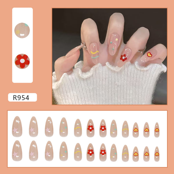 12 Sizes-24 Pcs Press On Nails R954