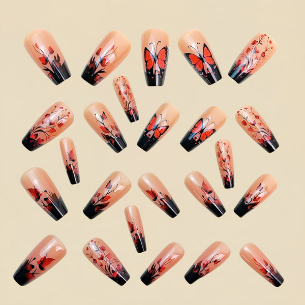12 Sizes-24 Pcs Press On Nails Y968