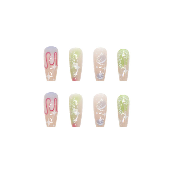 12 Sizes-24 Pcs Press On Nails W206