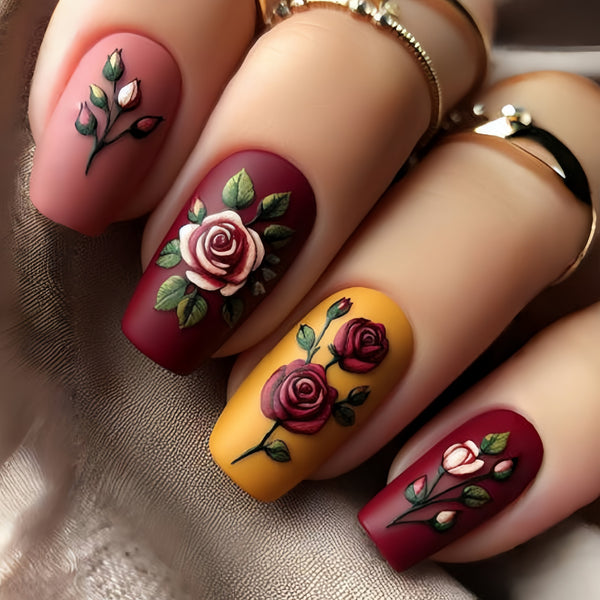 12 Sizes-24 Pcs Press On Nails Y638