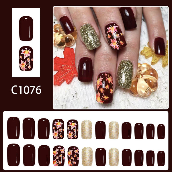 12 Sizes-24 Pcs Press On Nails C1076