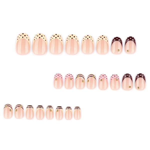 12 Sizes-24 Pcs Press On Nails JP4329