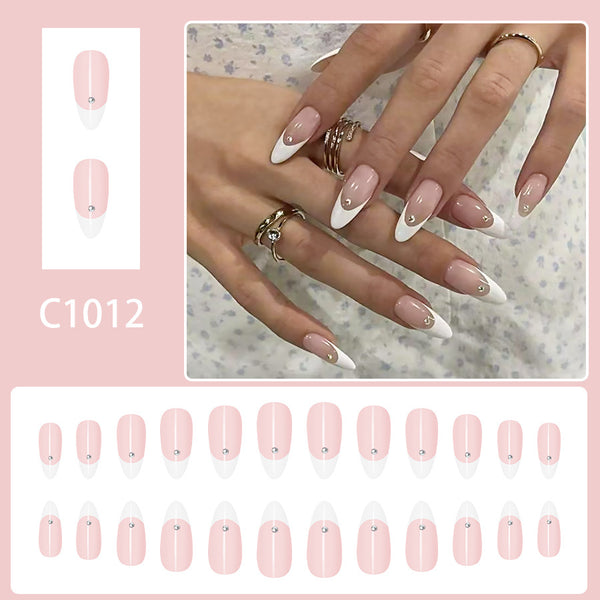 12 Sizes-24 Pcs Press On Nails C1012
