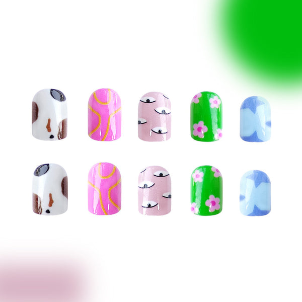 12 Sizes-24 Pcs Press On Nails C338
