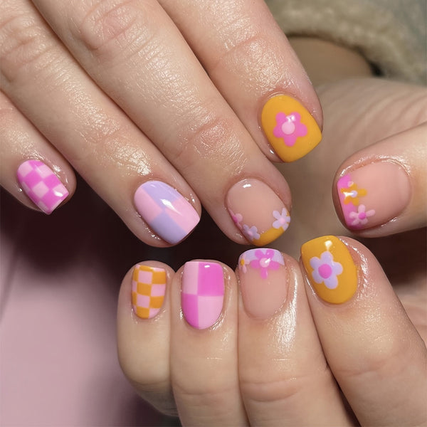 12 Sizes-24 Pcs Press On Nails C030