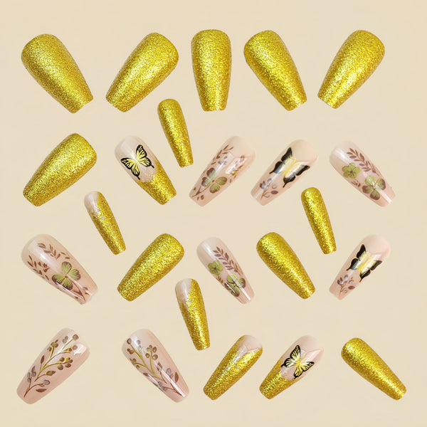 12 Sizes-24 Pcs Press On Nails Y1014