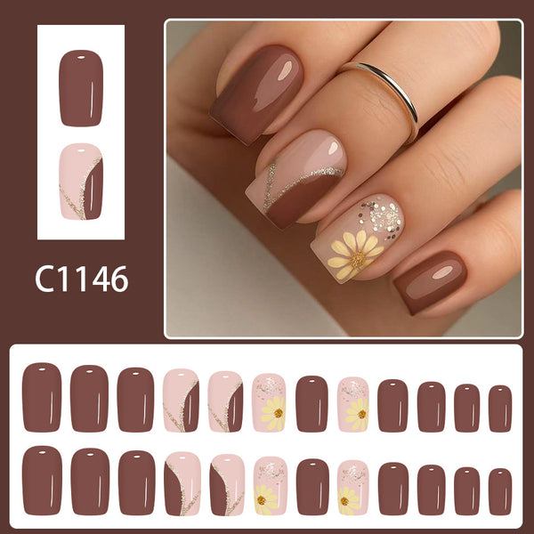 12 Sizes-24 Pcs Press On Nails C1146