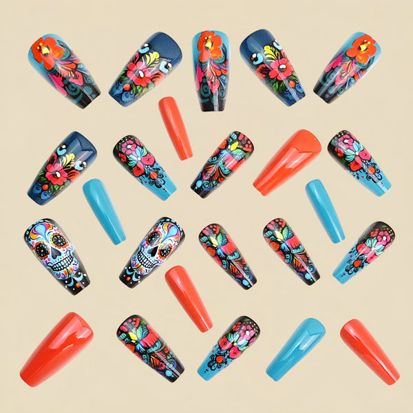 12 Sizes-24 Pcs Press On Nails Y1124