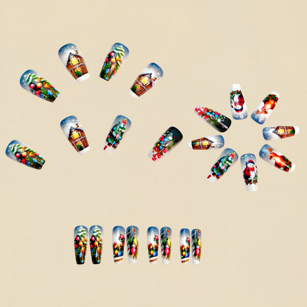 12 Sizes-24 Pcs Press On Nails Y1199