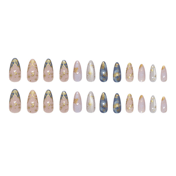 12 Sizes-24 Pcs Press On Nails W1985
