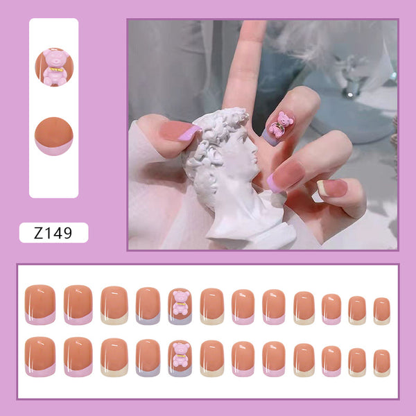 12 Sizes-24 Pcs Press On Nails Z149