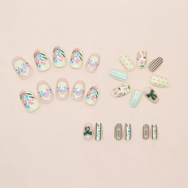 12 Sizes-24 Pcs Press On Nails W1971