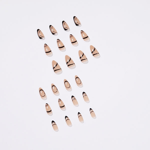 12 Sizes-24 Pcs Press On Nails JP1420