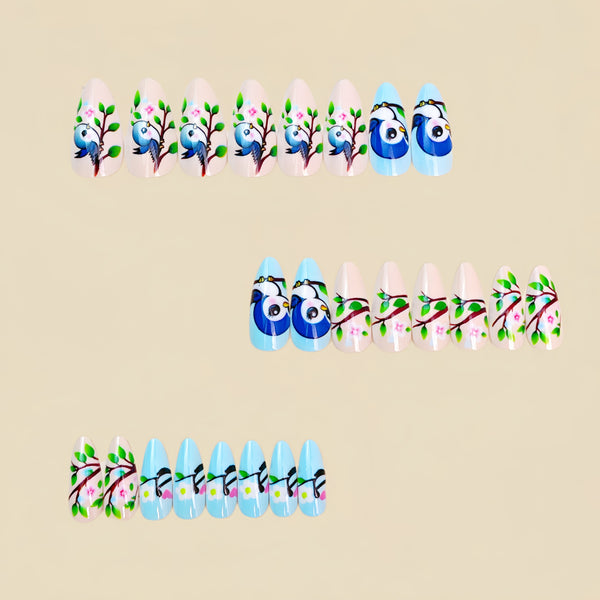 12 Sizes-24 Pcs Press On Nails Y1889
